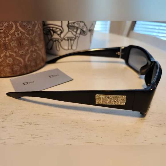 Sale🌟 Dior Night 4 Y2K AM1 Vintage Mod Swarovski Crystal Logo Sunglasses - Picture 3 of 15